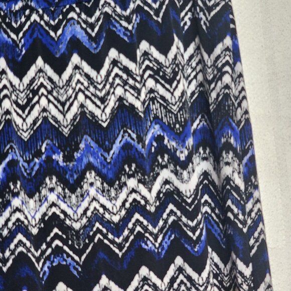 AB Studio Black White Royal Mixed Pattern Ruched Waist Poly Span Maxi Skirt XL - Picture 9 of 16